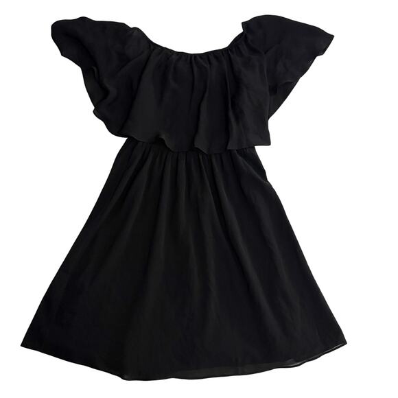 ALICE + OLIVIA Black Dora Off the Shoulder 100% Silk Tube Dress Size 0 - Picture 1 of 6